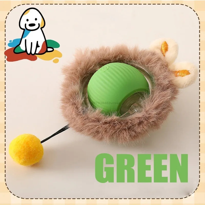 The cats played with the rechargeable rolling ball.