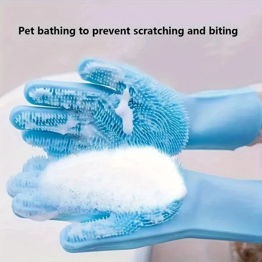 Dog and cat bathing scrub glove