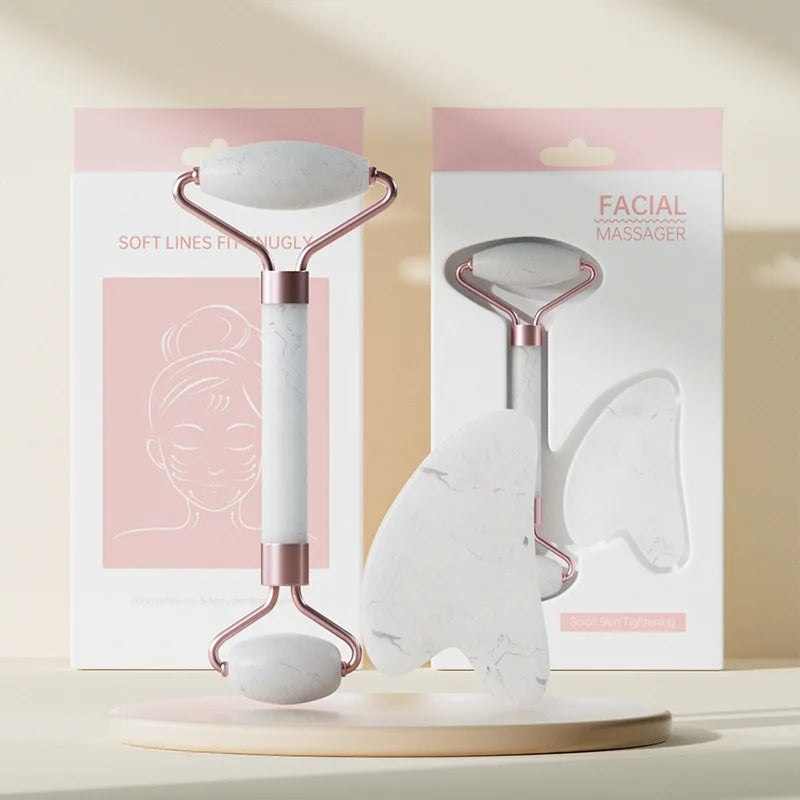 Rose Quartz Face Roller & Gua Sha Set