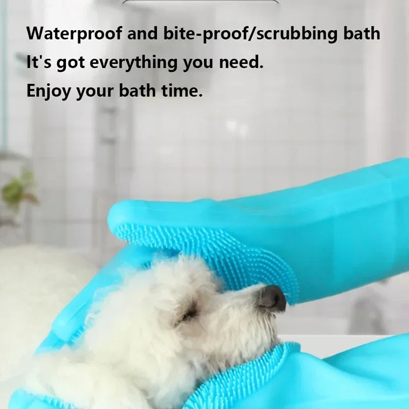 Dog and cat bathing scrub glove