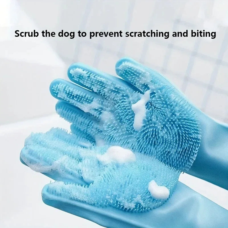 Dog and cat bathing scrub glove