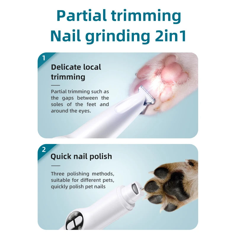 New pet nail hair scissors, fully waterproof with LED movement.