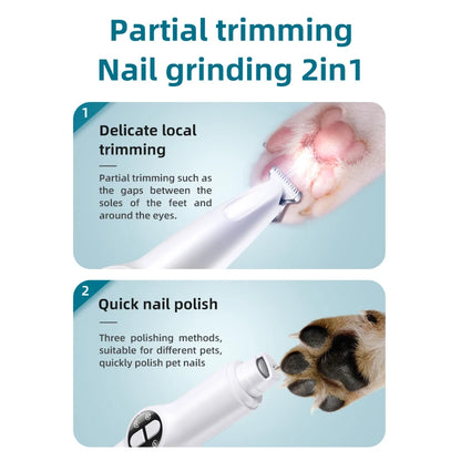 New pet nail hair scissors, fully waterproof with LED movement.