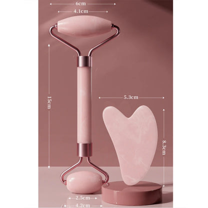 Rose Quartz Face Roller & Gua Sha Set
