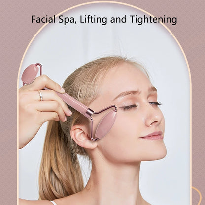Rose Quartz Face Roller & Gua Sha Set