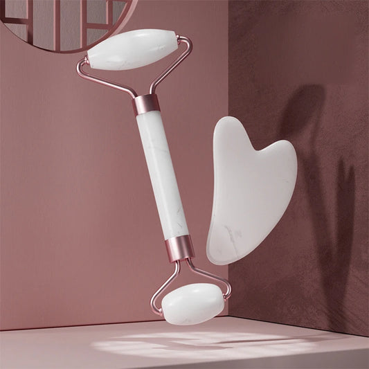 Rose Quartz Face Roller & Gua Sha Set