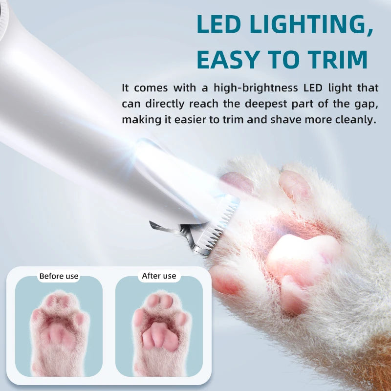 New pet nail hair scissors, fully waterproof with LED movement.