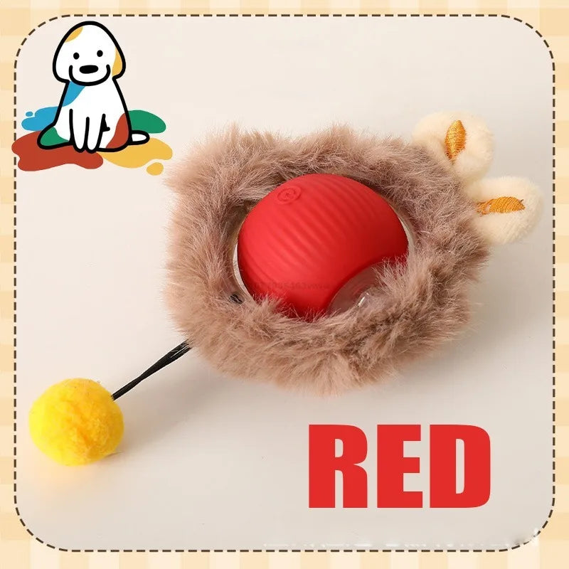 The cats played with the rechargeable rolling ball.