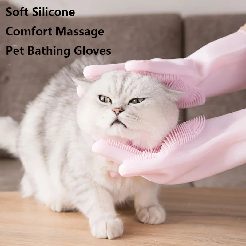 Dog and cat bathing scrub glove